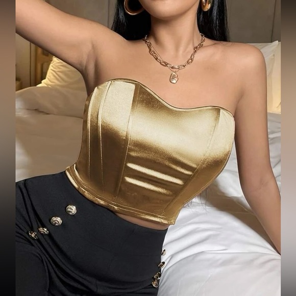 Gold Corset Tube Top
